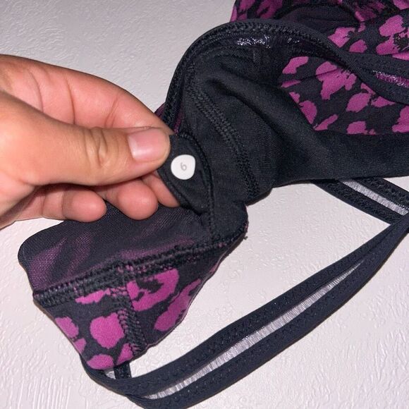 Lululemon Free To Be Wild Bra Pink Black Leopard Print Size 6 - Picture 4 of 7